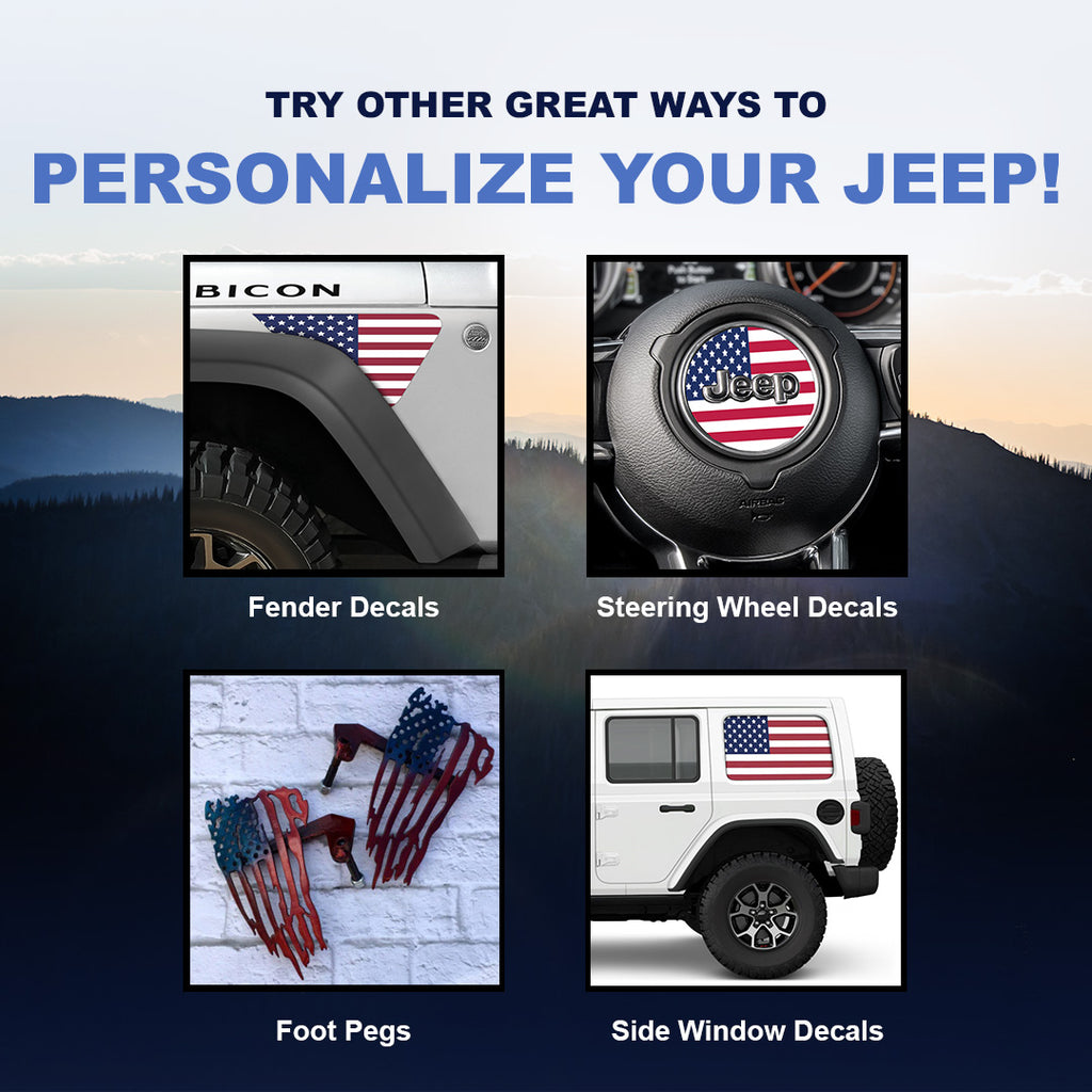 Old Glory Steering Wheel Decal