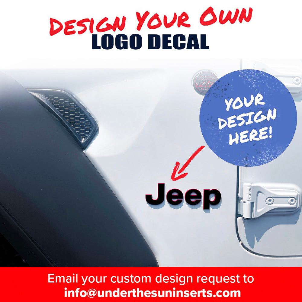 Custom Fender Emblem Overlay Vinyl Decals 2pk