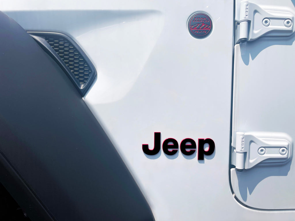 Black Jeep Fender Emblem Overlay Vinyl Decals 2pk