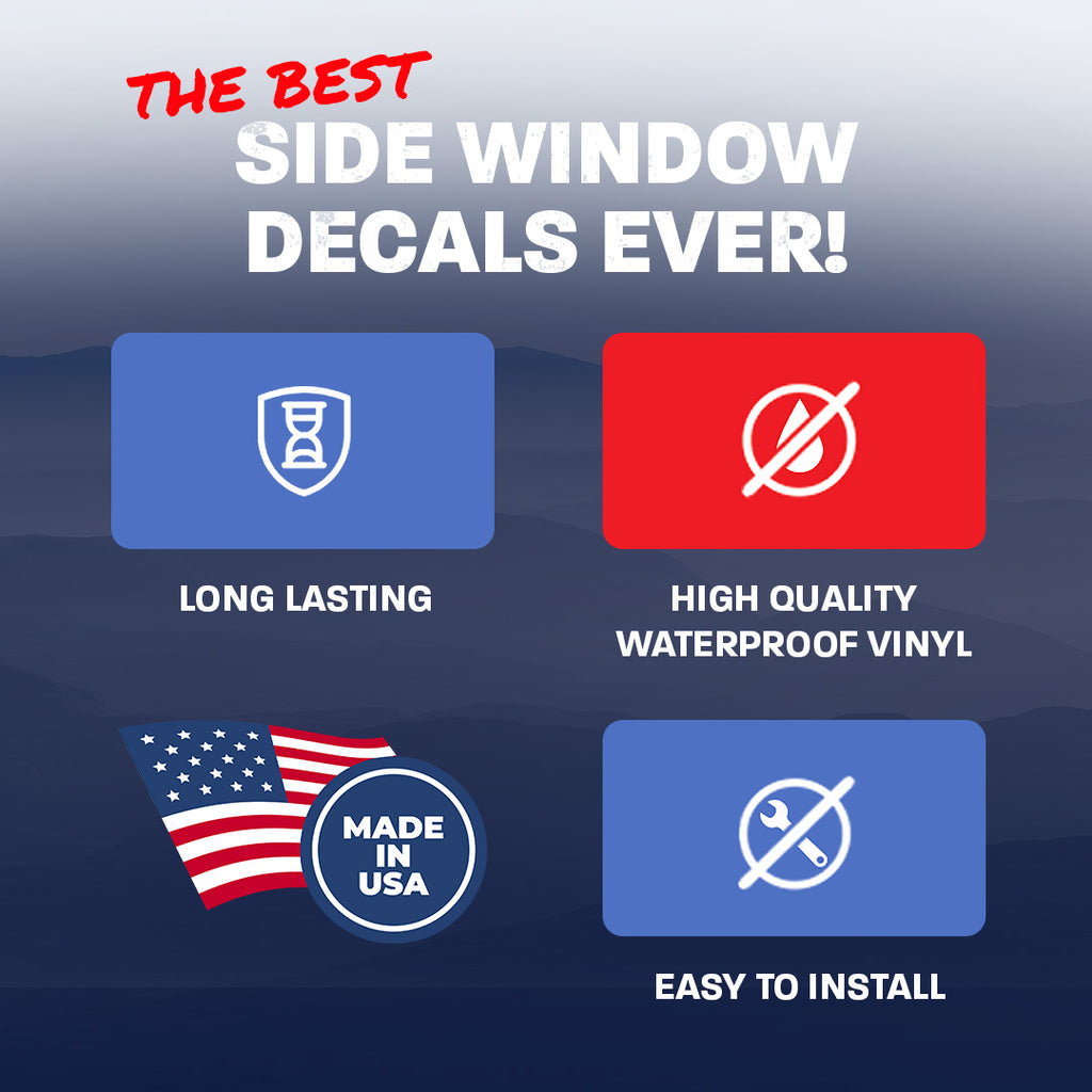 Custom Design Jeep Wrangler Side Windows Printed Vinyl Decal