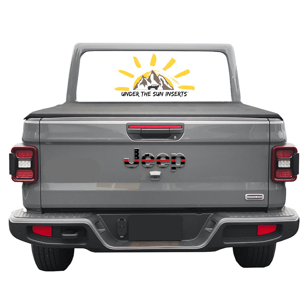 Thin Red Line Jeep Fender Emblem Overlay Vinyl Decals 2pk