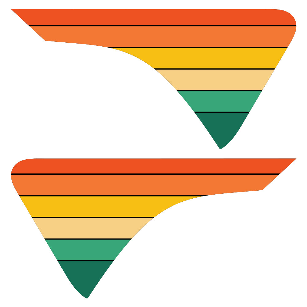 Retro Stripes 2pc Vinyl Fender Decal