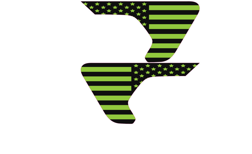 Black and Green Flag 2pc Vinyl Fender Decal