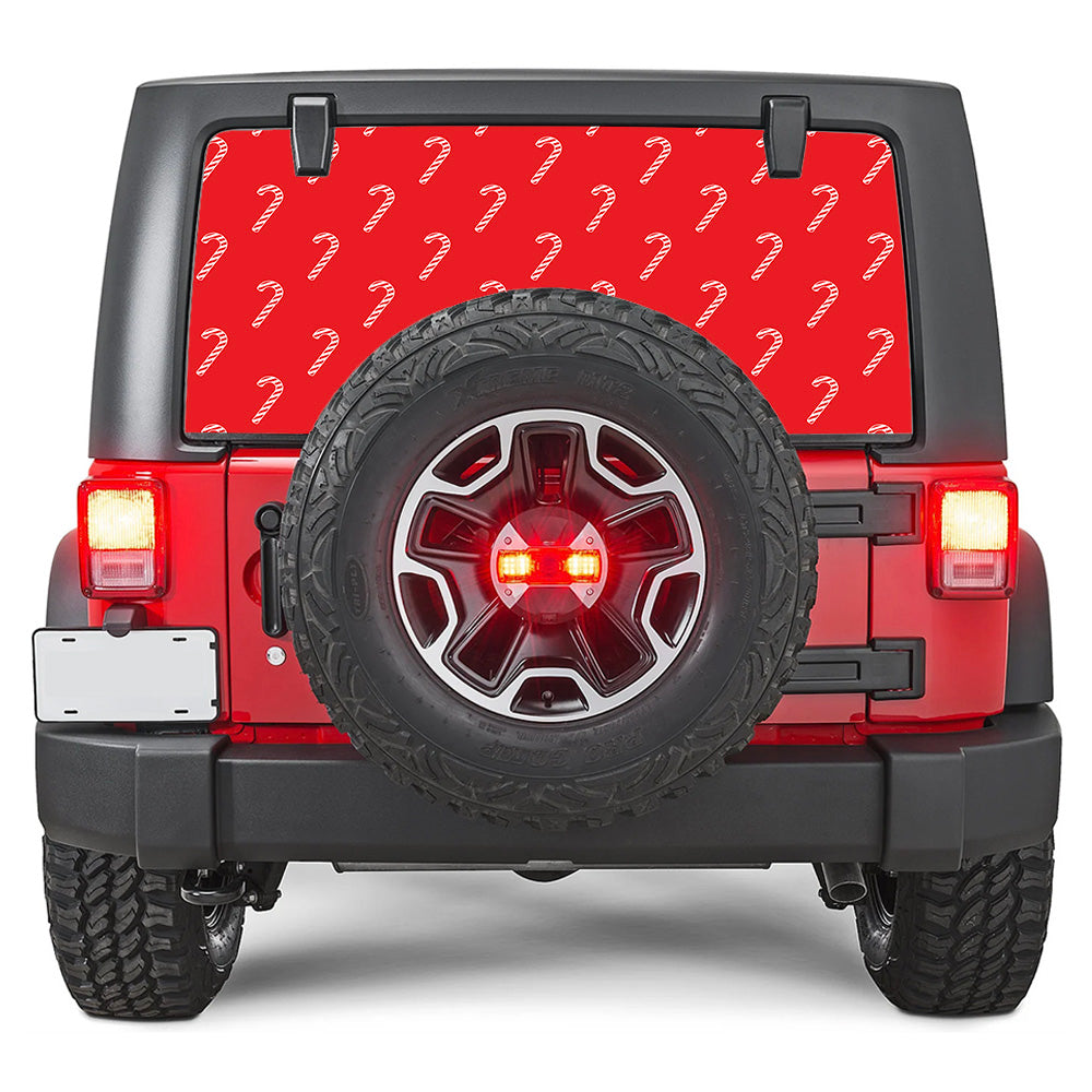 Candy Cane Paper Rear Window Decal