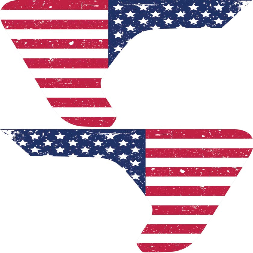 Distressed Old Glory 2pc Vinyl Fender Decal