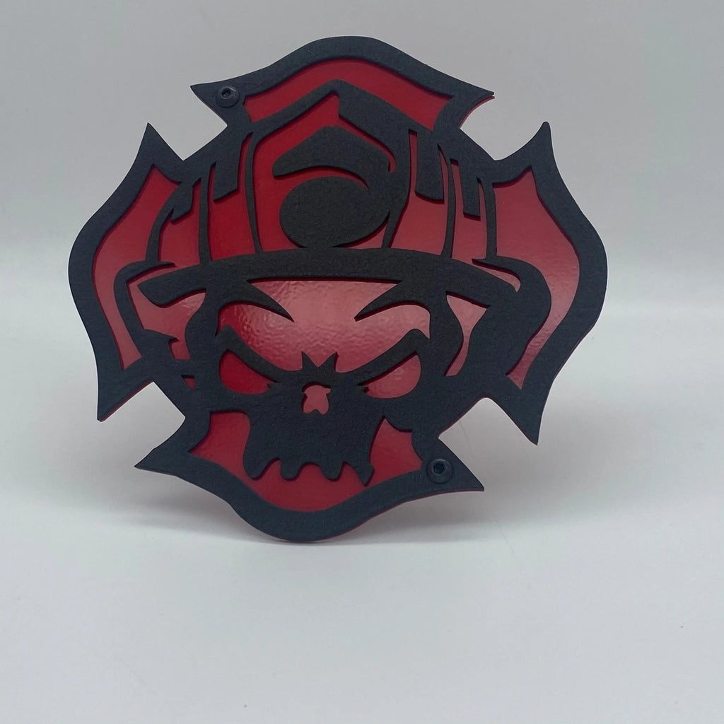 Fireman Skull Maltese Hitch Cover PPE Offroad