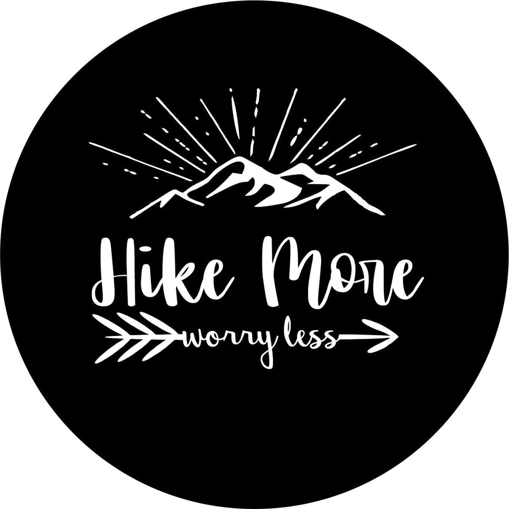 Hike More, Worry Less Quote - Current Mountain and Arrow