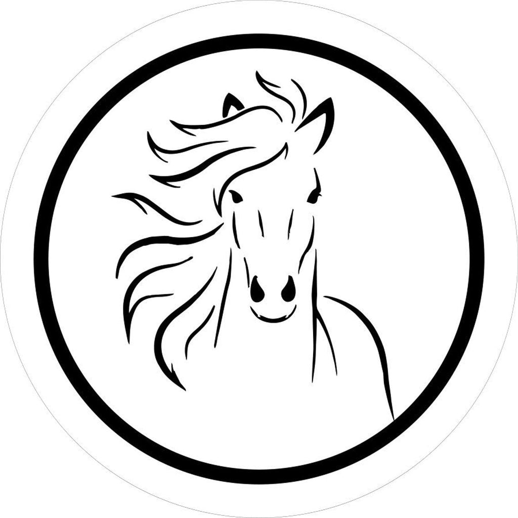 Horse Head with Flowing Mane Design