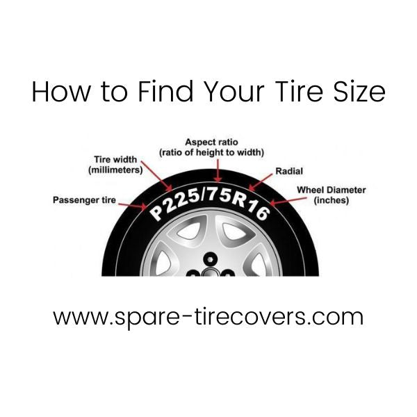 How to find your tire size chart diagram so you can order a custom spare tire cover that fits perfectly to your exact tire.