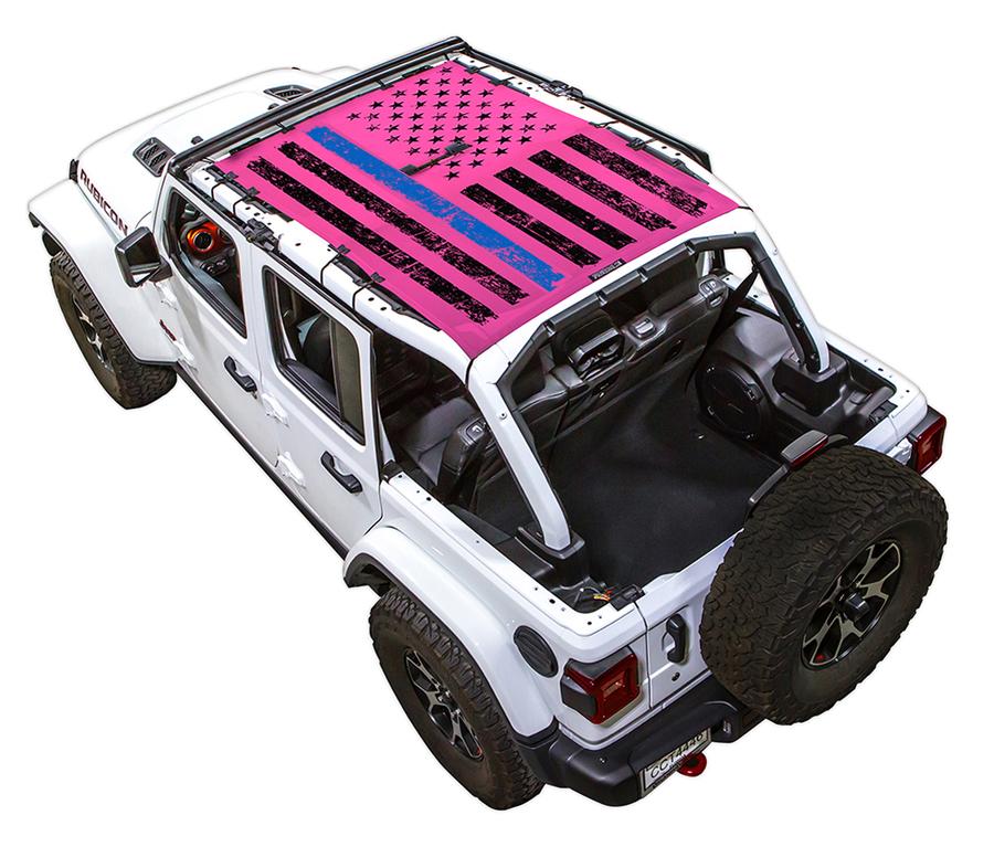 SPIDERWEB SHADE JL4D TACTICAL FLAG DISTRESSED THIN BLUE LINE