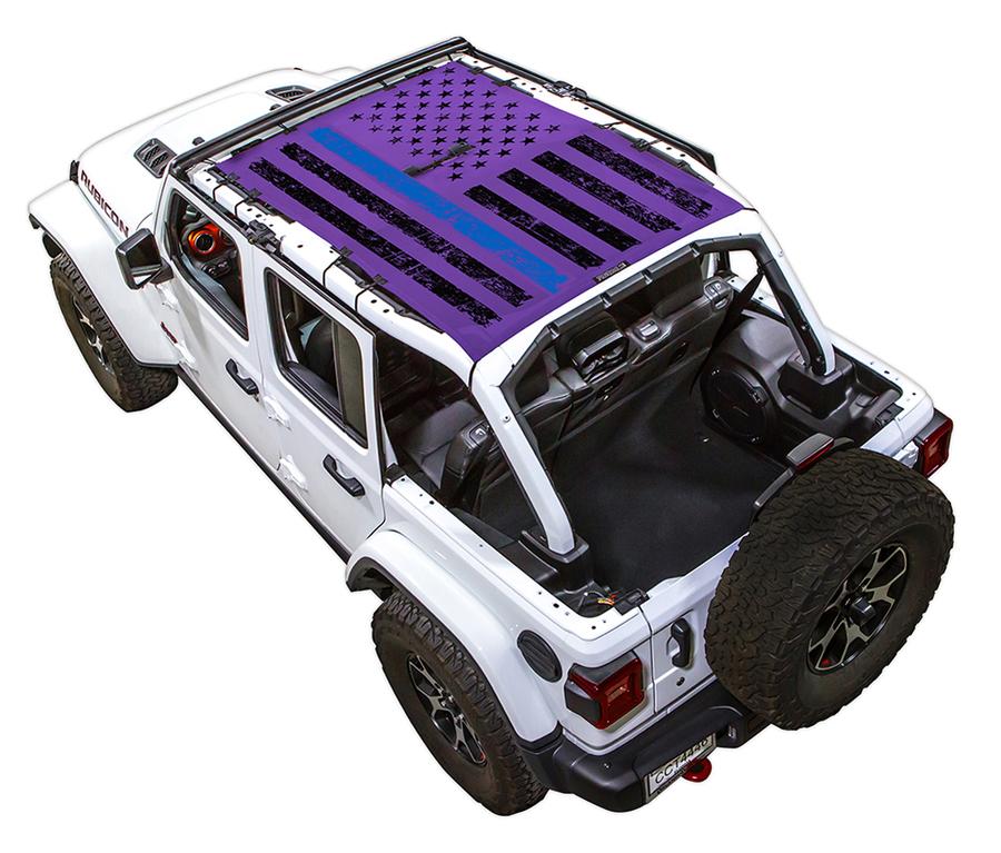 SPIDERWEB SHADE JL4D TACTICAL FLAG DISTRESSED THIN BLUE LINE