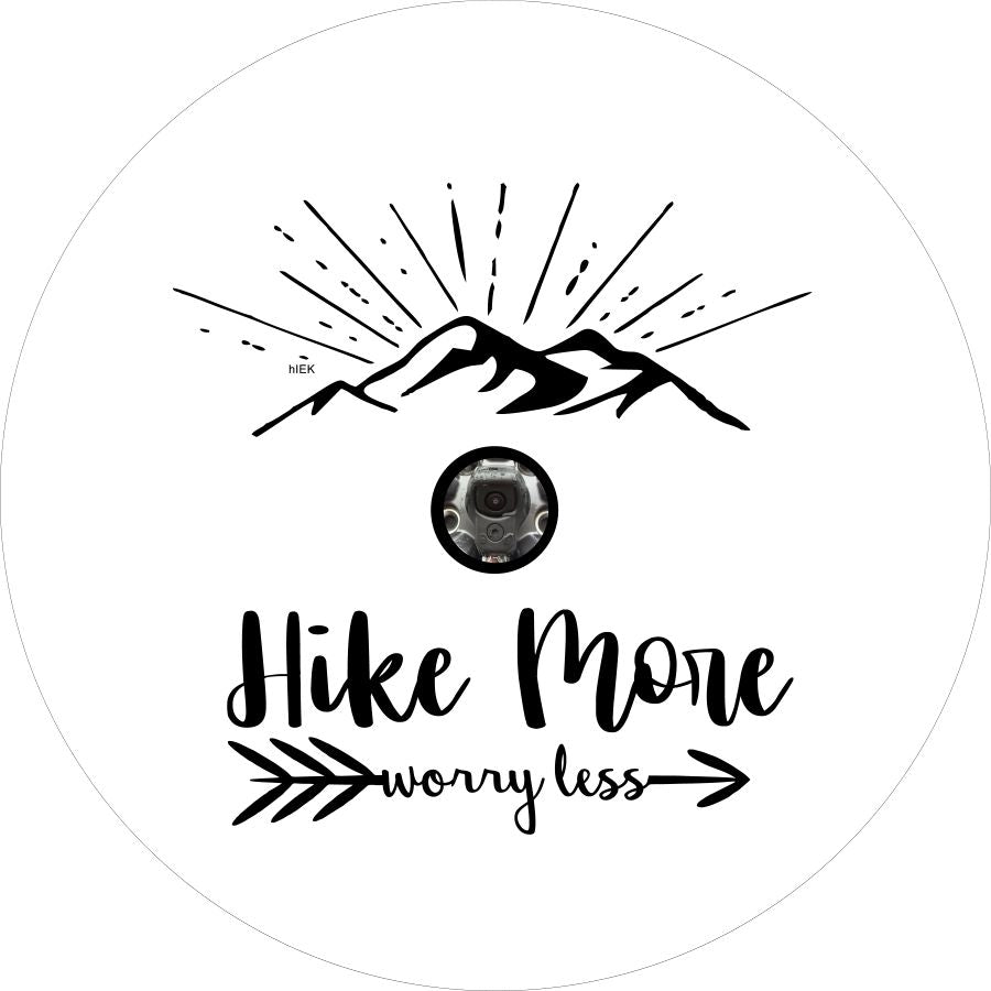Hike More, Worry Less Quote - Current Mountain and Arrow