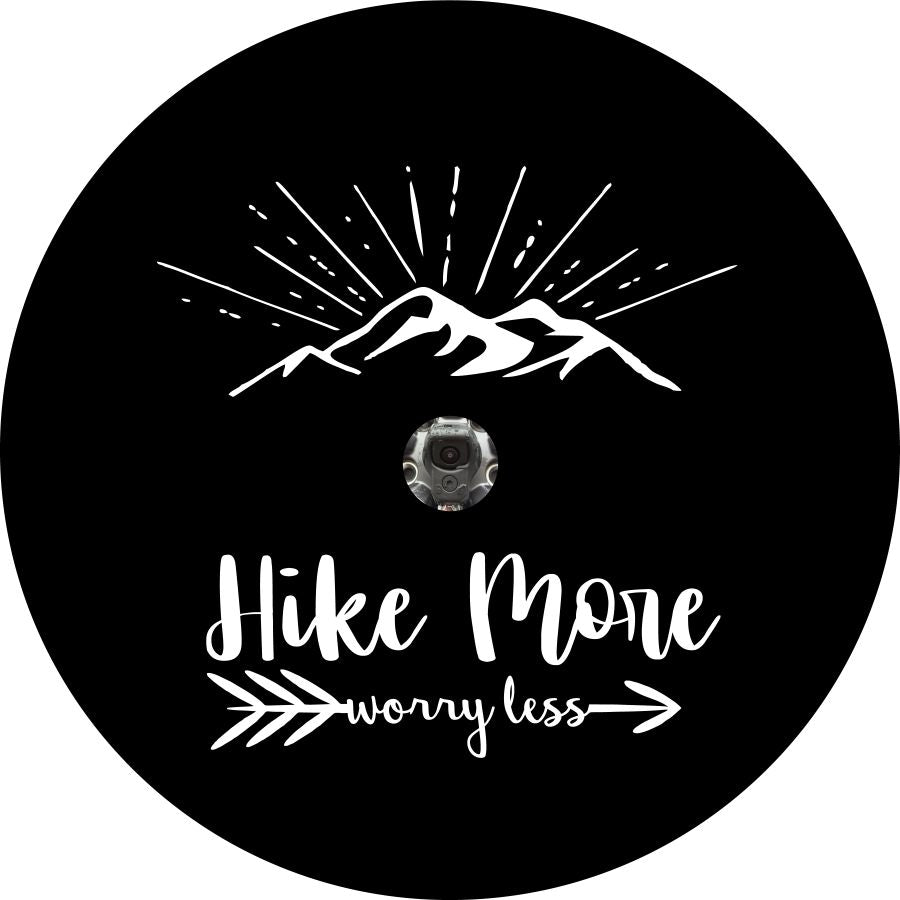 Hike More, Worry Less Quote - Current Mountain and Arrow