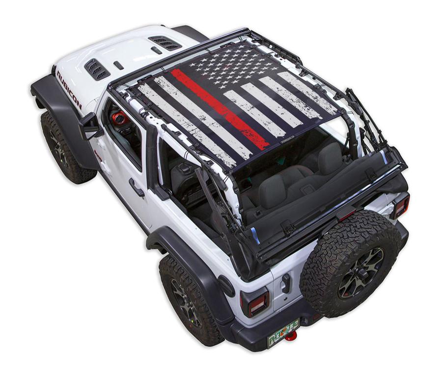 JL2D TACTICAL FLAG DISTRESSED THIN RED LINE
