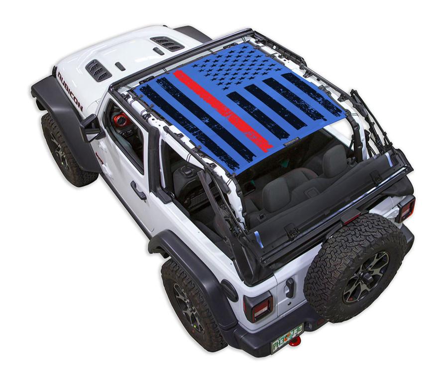 JL2D TACTICAL FLAG DISTRESSED THIN RED LINE