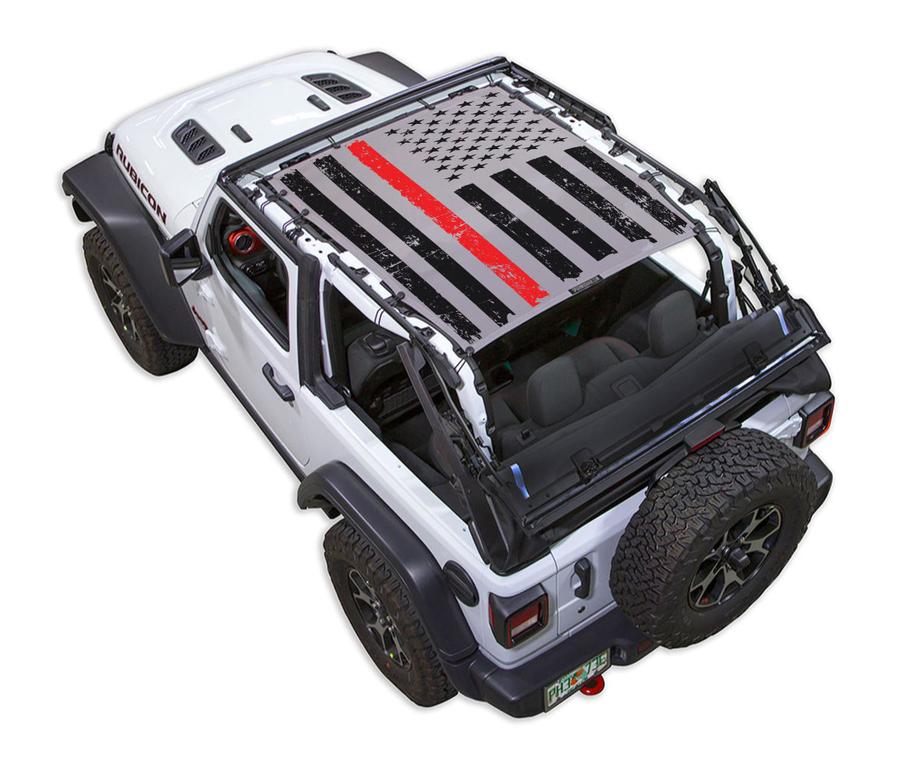 JL2D TACTICAL FLAG DISTRESSED THIN RED LINE