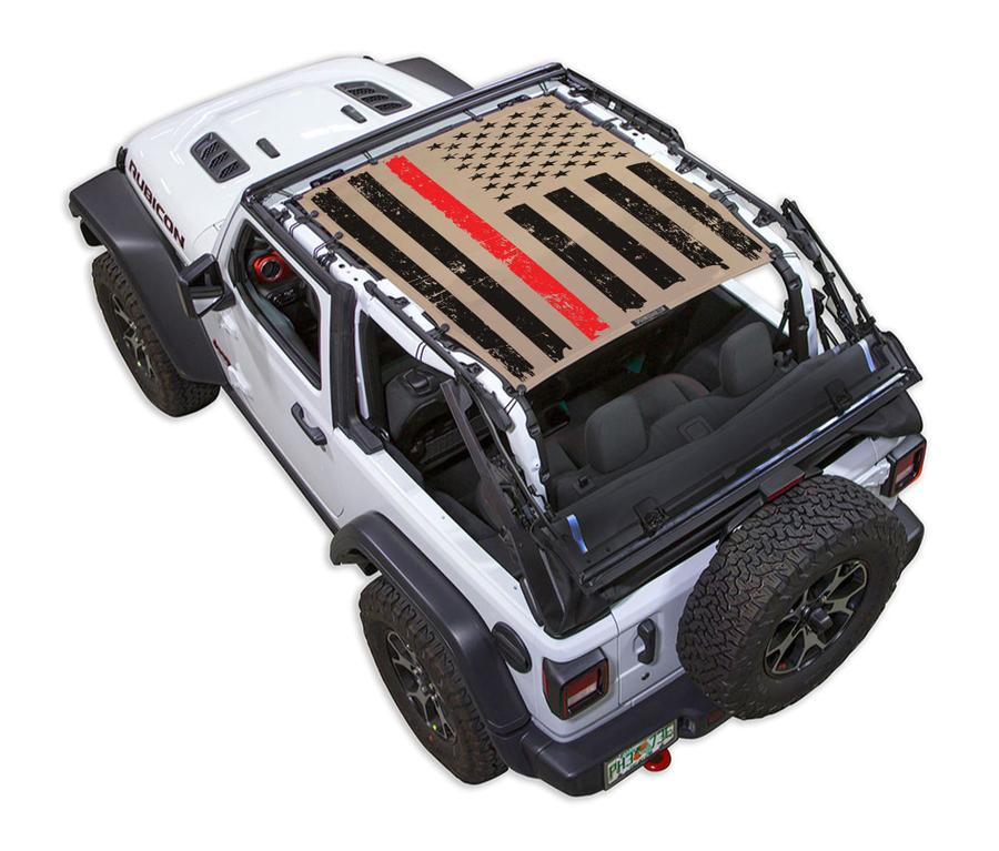 JL2D TACTICAL FLAG DISTRESSED THIN RED LINE