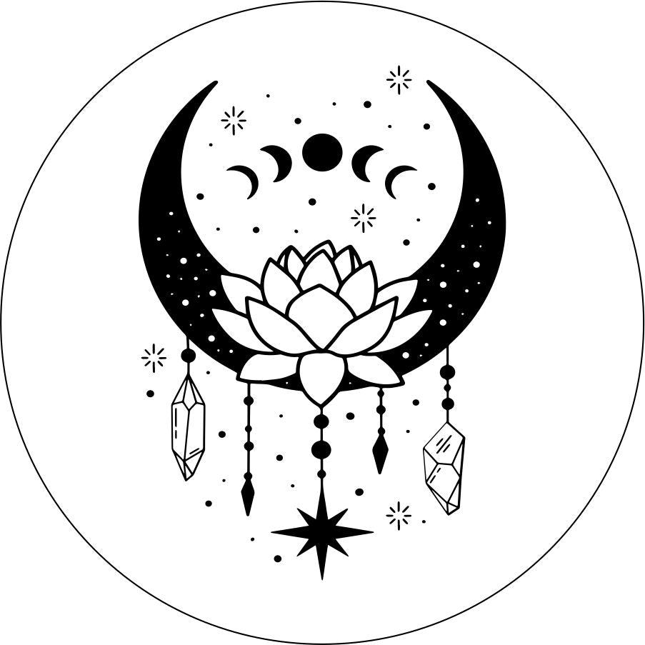 Mandala Moon with Lotus Flower - Current Crystals