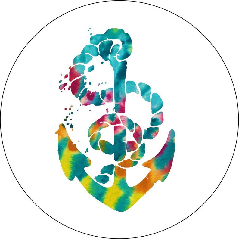 Multicolor Tie Dye Nautical Boat Anchor