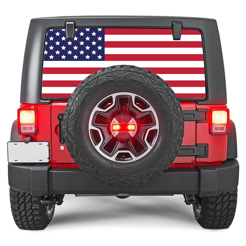 Old Glory Rear Window Decal