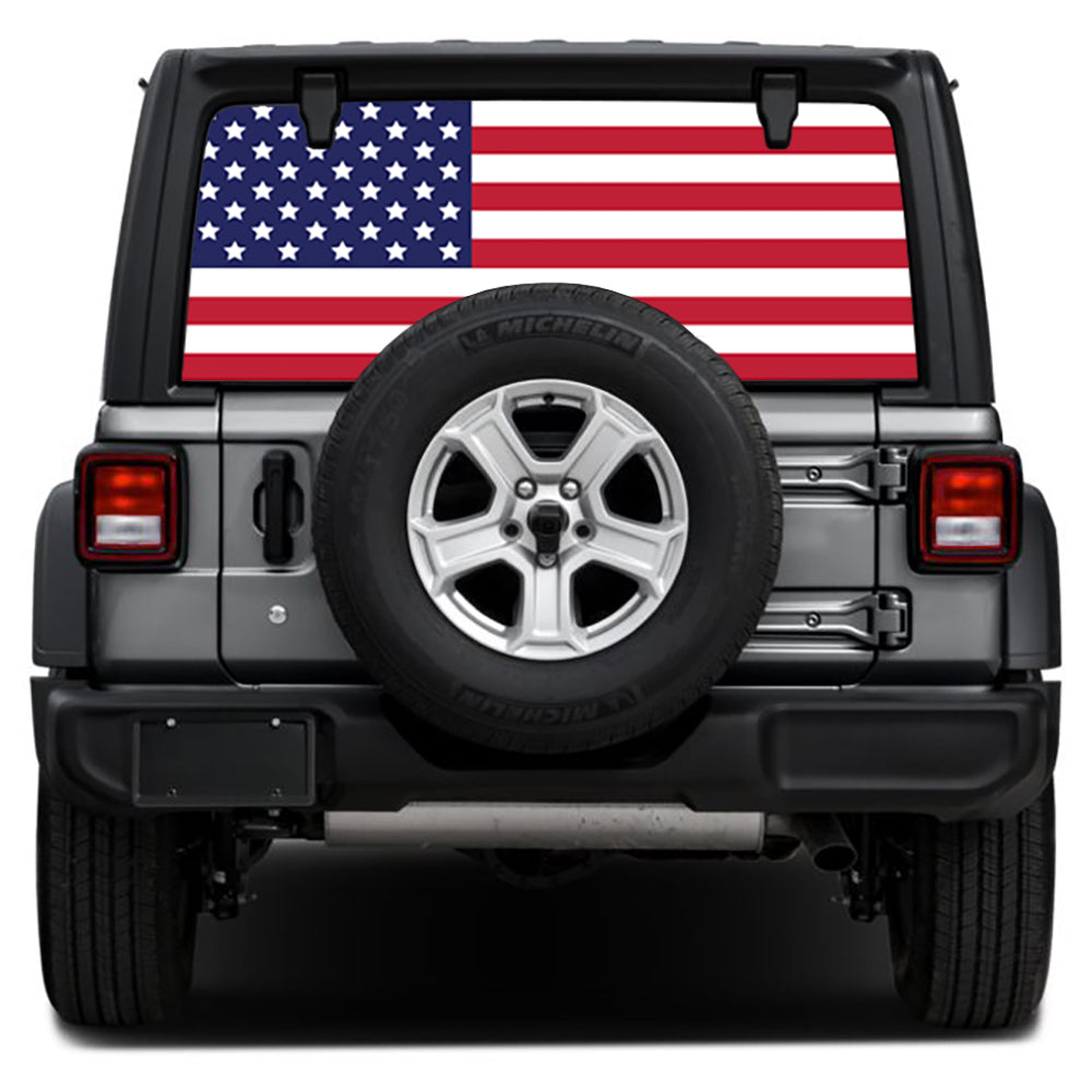 Old Glory Rear Window Decal
