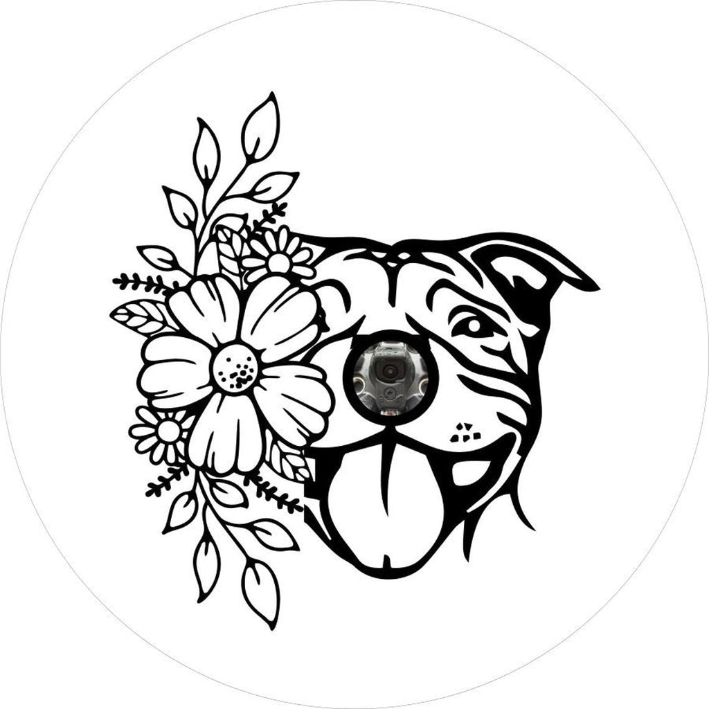 Pit Bull Flower/Floral Spare Tire Cover
