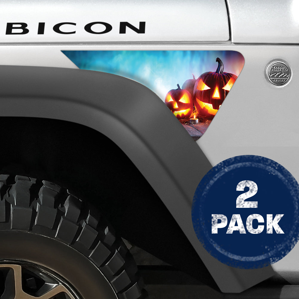 Pumpkin Smoke Blue 2pc Vinyl Fender Decal