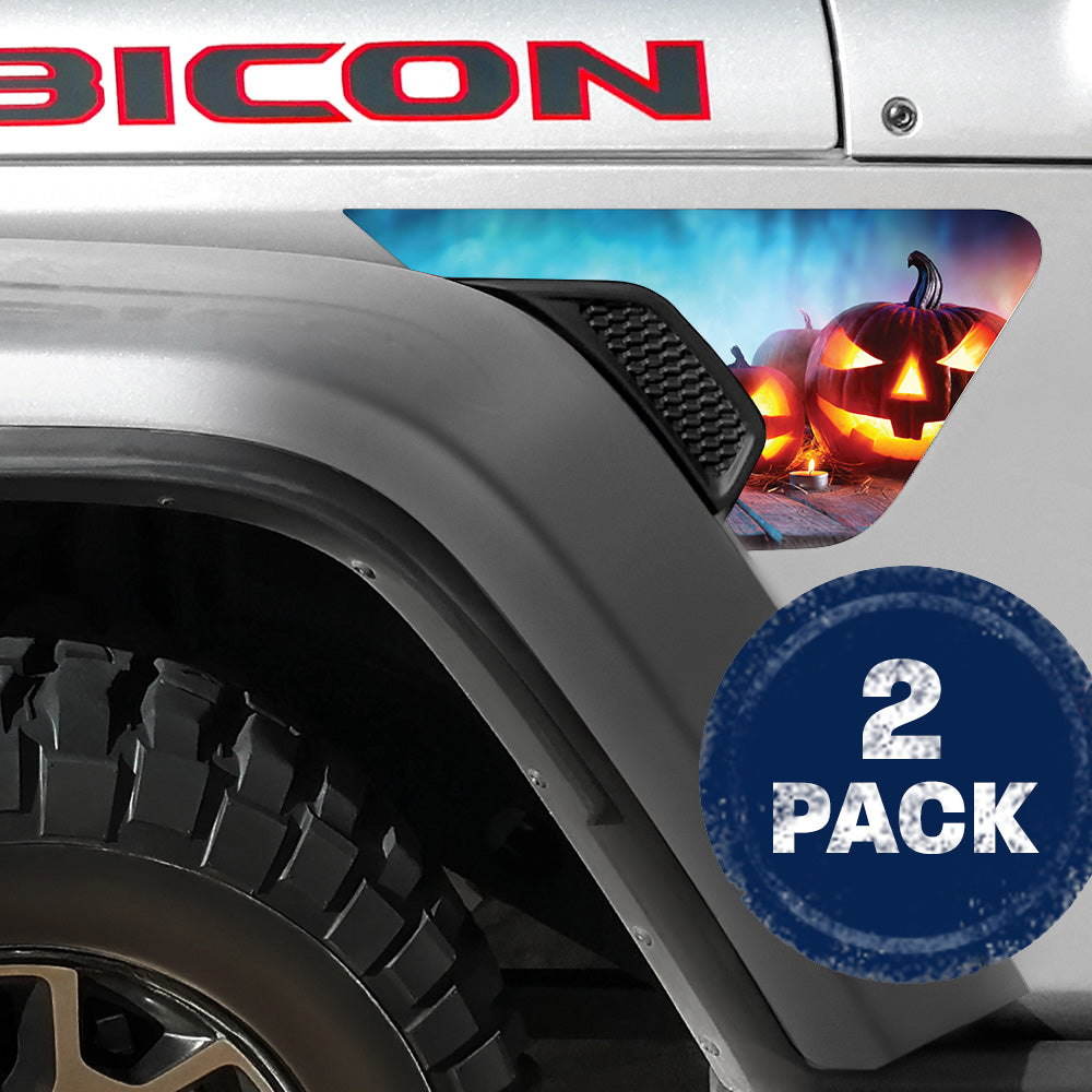Pumpkin Smoke Blue 2pc Vinyl Fender Decal