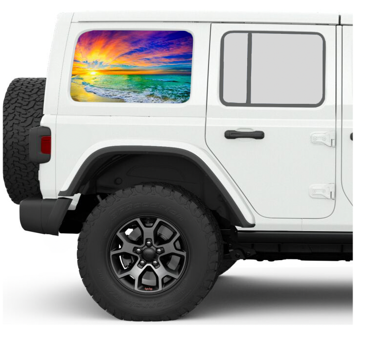 Sunset Side Windows Printed Vinyl Decal