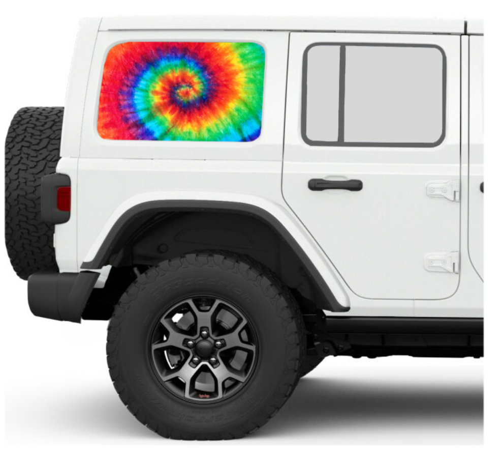 Trippy Tie Dye Side Windows Printed Vinyl Decal