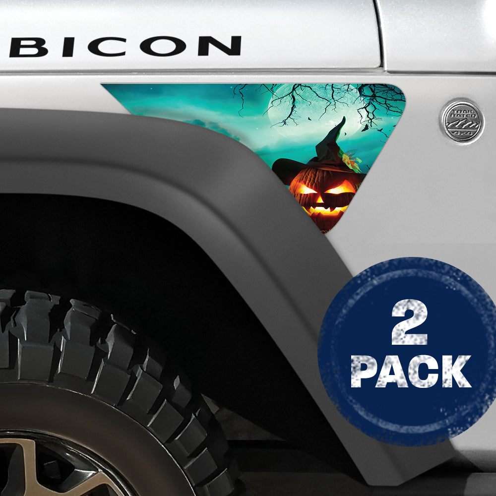 Spooky Jack-O-Lantern 2pc Vinyl Fender Decal
