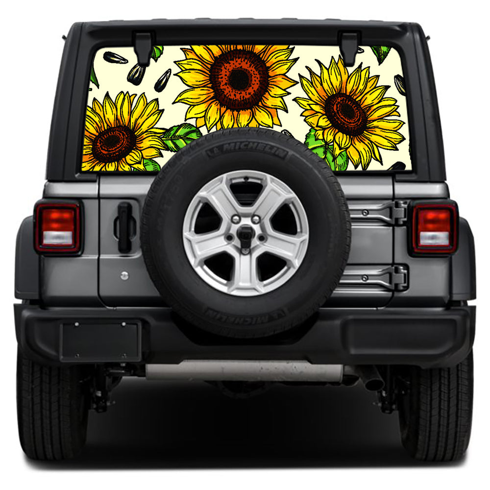 Sunflowers Rear Window Decal