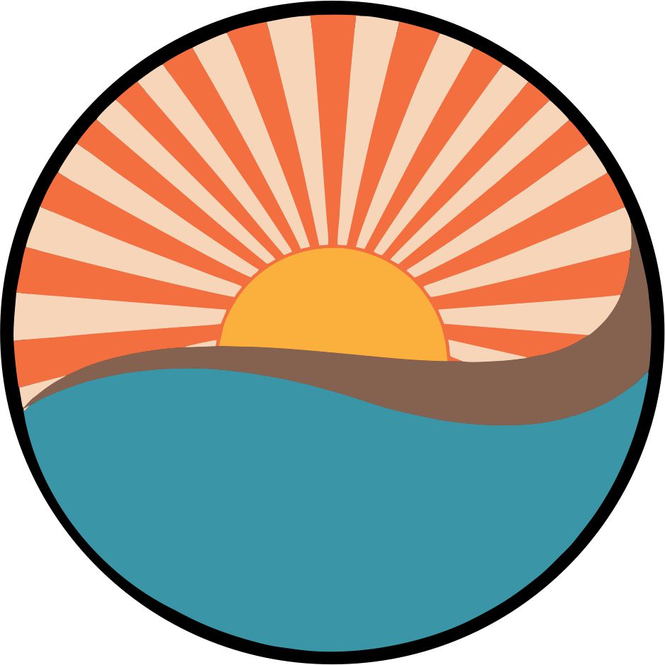 Vintage Retro Sun Rays on the Water