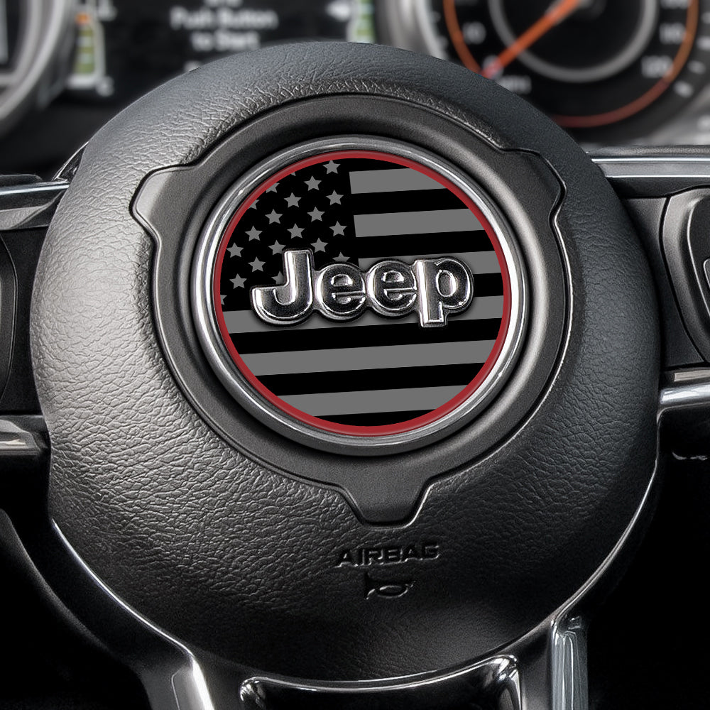 Blackout Red Outline Steering Wheel Decal