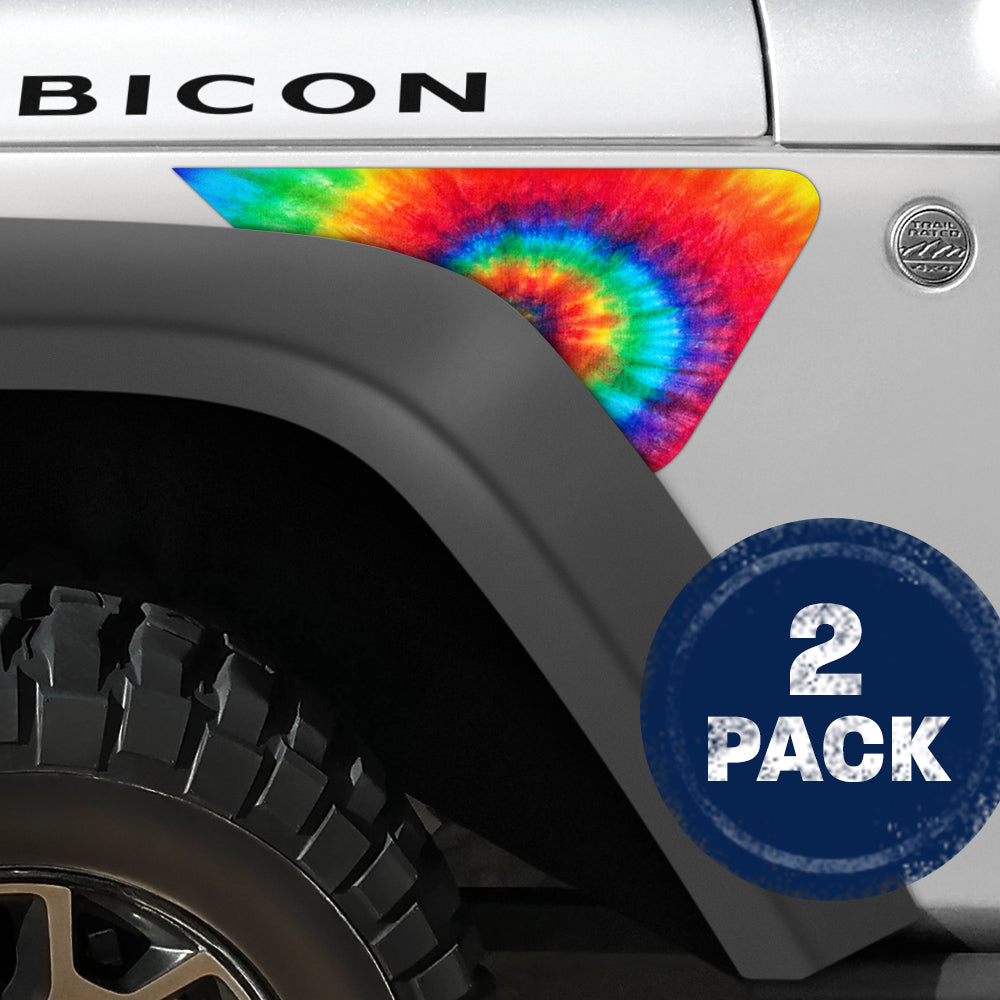 Tie Dye 2pc Vinyl Fender Decal