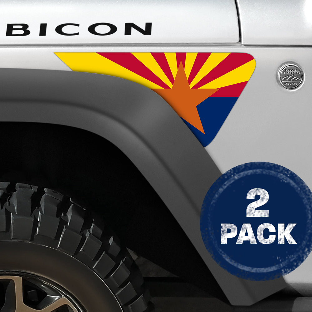 Arizona State Flag 2pc Vinyl Fender Decal