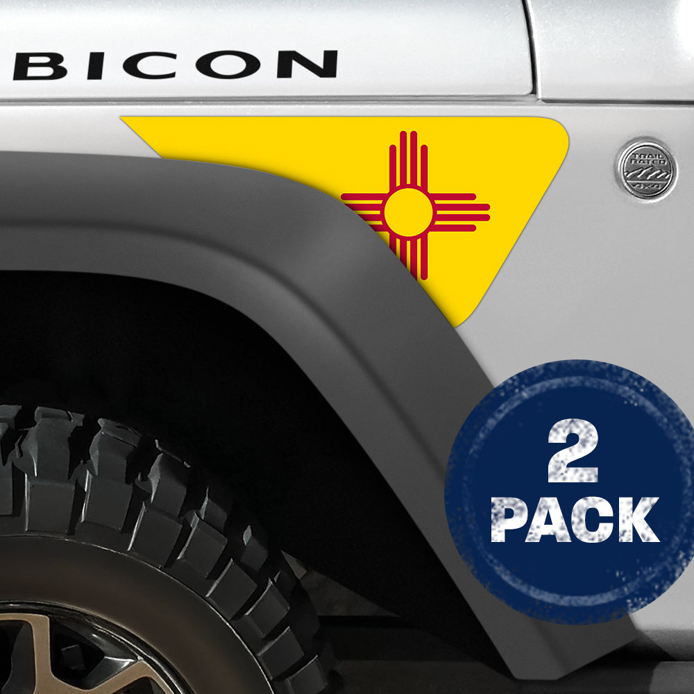 New Mexico State Flag 2pc Vinyl Fender Decal