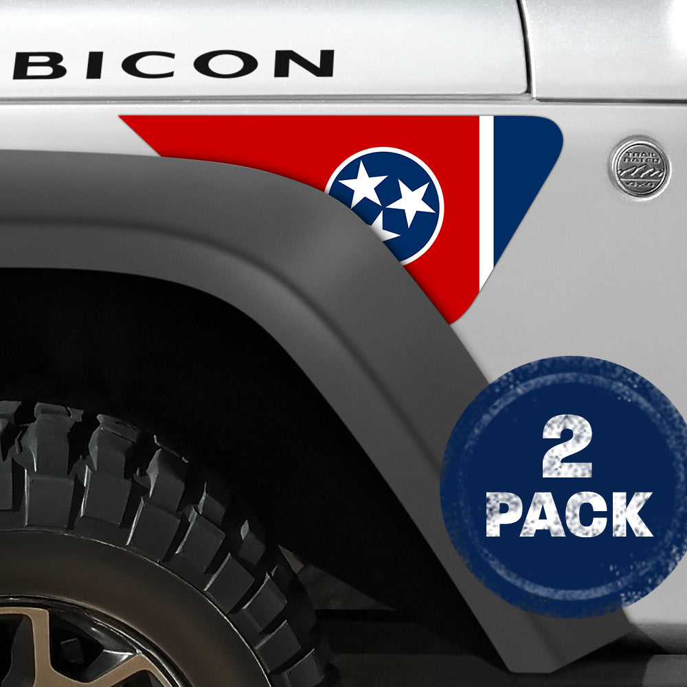 Tennesse State Flag 2pc Vinyl Fender Decal