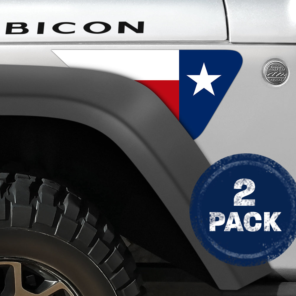 Texas State Flag 2pc Vinyl Fender Decal