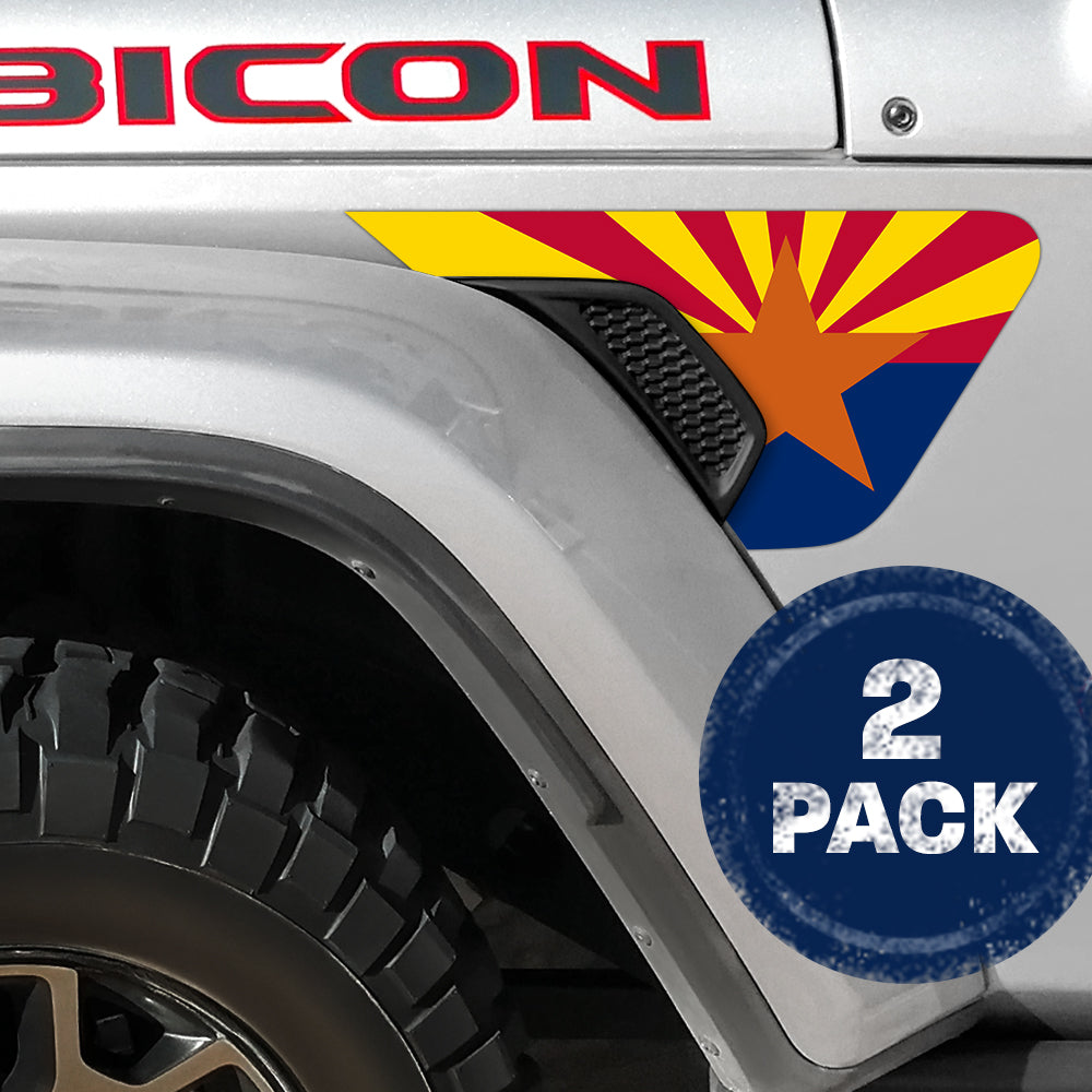 Arizona State Flag 2pc Vinyl Fender Decal