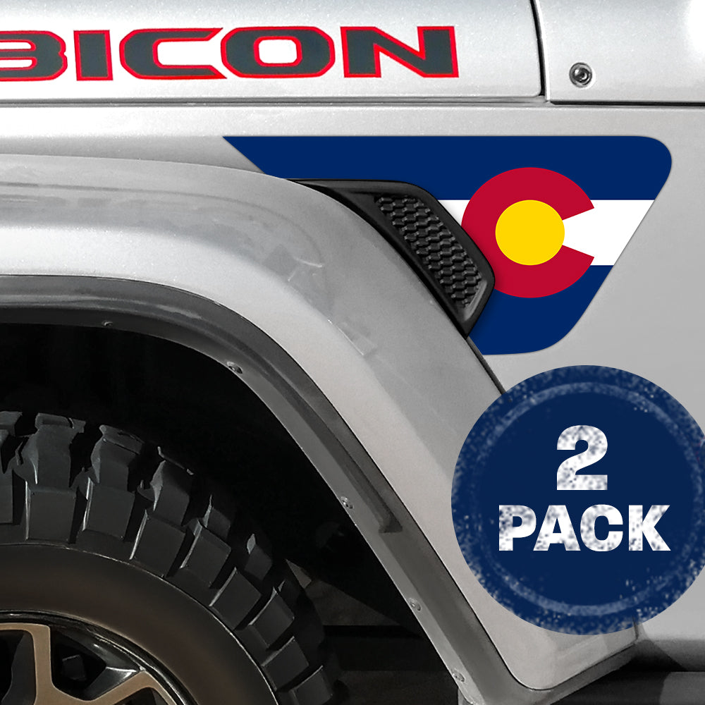 Colorado State Flag 2pc Vinyl Fender Decal
