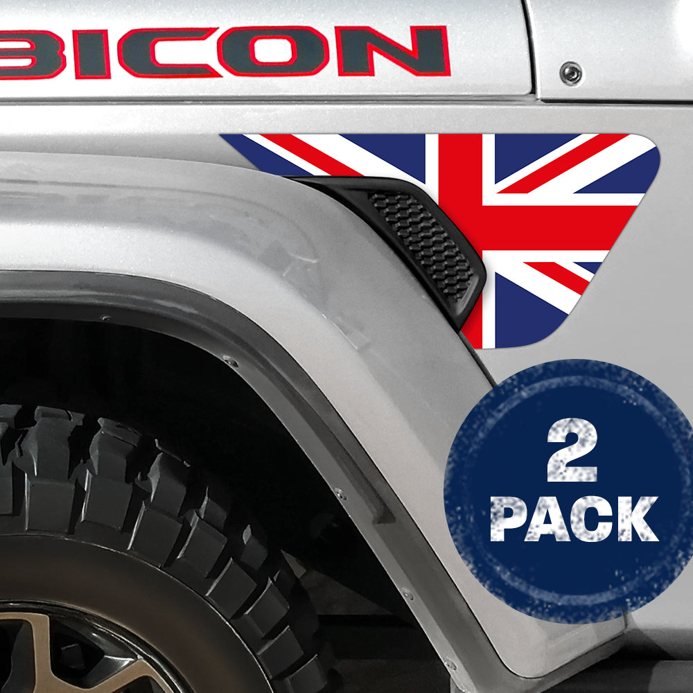 Union Jack State Flag - United Kingdom 2pc Vinyl Fender Decal