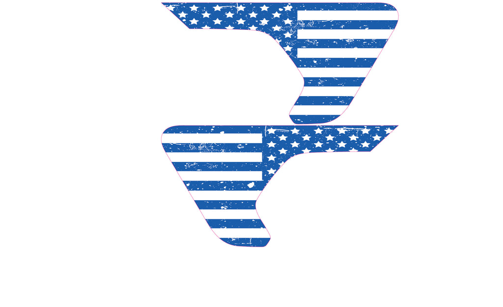 White and Blue Distressed Flag 2pc Vinyl Fender Decal