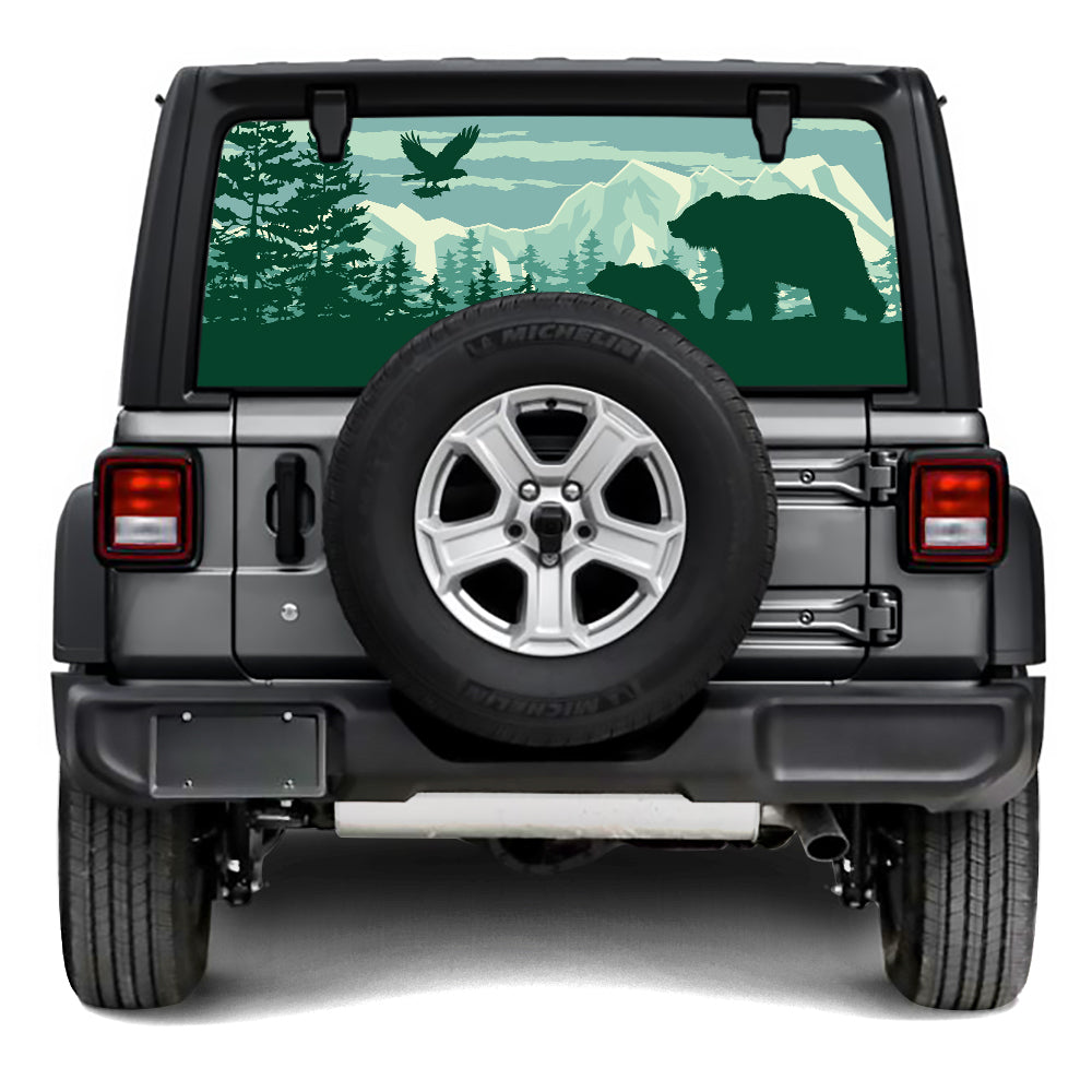 Bear Forest Rear Window Decal