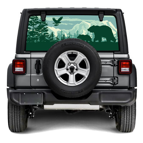 Bear Forest Rear Window Decal