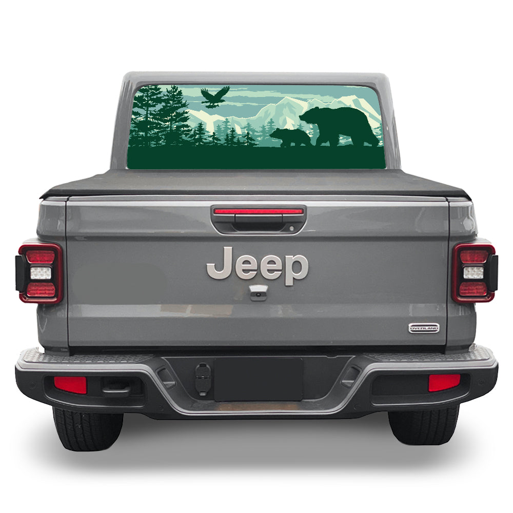 Bear Forest Rear Window Decal