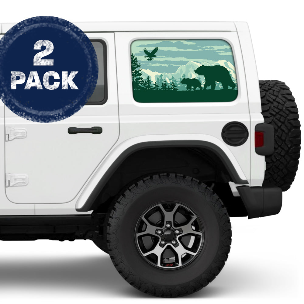 Bear Forest Side Windows Printed Vinyl Decal