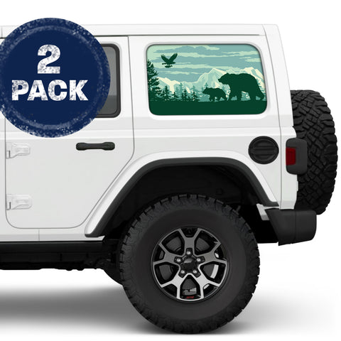 Bear Forest Side Windows Printed Vinyl Decal