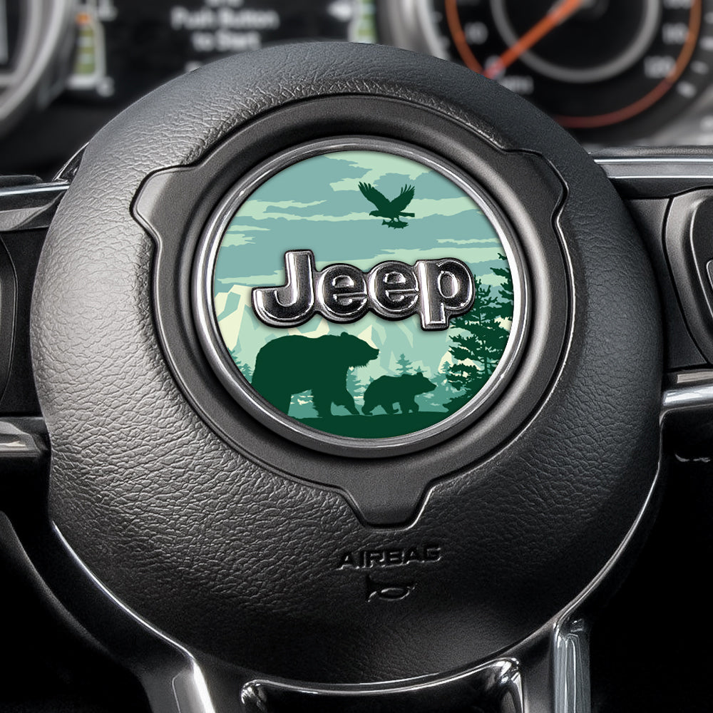 Bear Forest Steering Wheel Decal