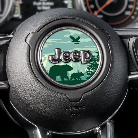 Bear Forest Steering Wheel Decal